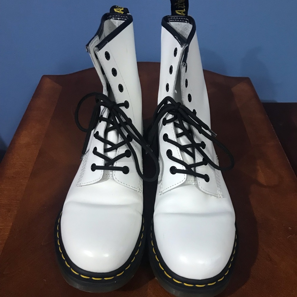 Doc Martin AirWair White Leather Boots